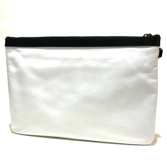 Jimmy Choo | Bags | Unused Jimmy Choo Star Studs Derek  UNUSED JIMMY CHOO Star studs DEREK Clutch bag White x Black Leather